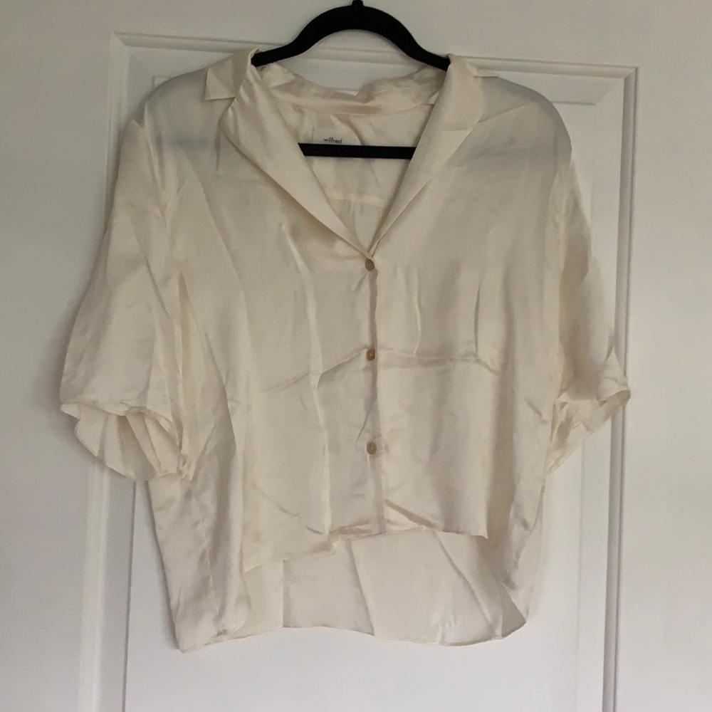 Wilfred satin button down top